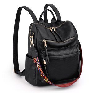 Travel Backpack Purse for Women Vegan Leather Ladies Fashion Shoulder Bag🥰